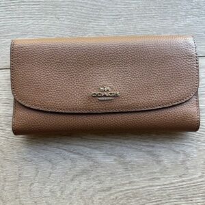 Coach Leather Wallet Caramel